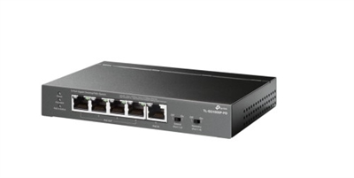 Tp-Link TL-SG1005P-PD TP-Link TL-SG1005P-PD. El conmutador ofrece 5 puertos GbE RJ-45, uno de los cuales es un puerto de entrada Gigabit PoE++ y cuatro puertos de salida PoE+ con una salida total de hasta 66W. Tanto los datos como la energía se pueden transmitir con un solo cable. En Modo extendido (puerto 1-2) admite transmisión de datos y alimentación PoE hasta una distancia de 250 m, lo que lo hace adecuado para implementar sistemas de cámaras en áreas grandes. La capacidad de conmutación alcanza hasta 10 Gbps y la velocidad de enrutamiento hasta 7,44 Mpps. El control del tráfico de red ( QoS) ofrece una transferencia de datos más fluida y rápida. Con Plug and Play, no requiere configuración.