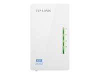 Tp-Link TL-WPA4220 TP-Link AV500. Rango máximo de transferencia de datos: 300 Mbit/s, Estándares de red: IEEE 802.11b, IEEE 802.11g, IEEE 802.11n, IEEE 802.3, IEEE 802.3u, Tipo de interfaz Ethernet LAN: Ethernet rápido. Consumo energético: 5,086 W, Consumo de energía (inactivo): 4,17 W, Voltaje de entrada AC: 220 V. Color del producto: Blanco, Certificación: CE, FCC. Sistema operativo Windows soportado: Windows 2000, Windows 2000 Professional, Windows 7 Enterprise, Windows 7 Enterprise x64, Windows 7.... Ancho: 94 mm, Profundidad: 54 mm, Altura: 40 mm