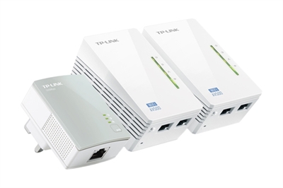 Tp-Link TL-WPA4220 TKIT TP-LINK TL-PA4010 + 2x TL-WPA4220. Rango máximo de transferencia de datos: 500 Mbit/s, Estándares de red: IEEE 802.11b,IEEE 802.11g,IEEE 802.11n,IEEE 802.3,IEEE 802.3u, Conector: Tipo G. Color del producto: Blanco, Indicadores LED: Enlace, Poder, Certificación: CE, FCC. Sistema operativo Windows soportado: Windows 2000,Windows 2000 Professional,Windows 7 Home Basic,Windows 7 Home Basic x64,Windows 7.... Ancho: 94 mm, Profundidad: 54 mm, Altura: 40 mm. Cables incluidos: LAN (RJ-45)