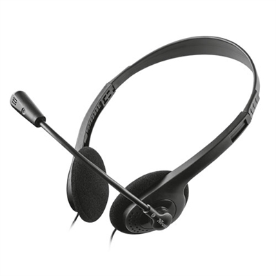 Trust 21867 Auriculares estéreo ultraligeros con micrófono flexible ajustable que permiten la comunicación manos libres