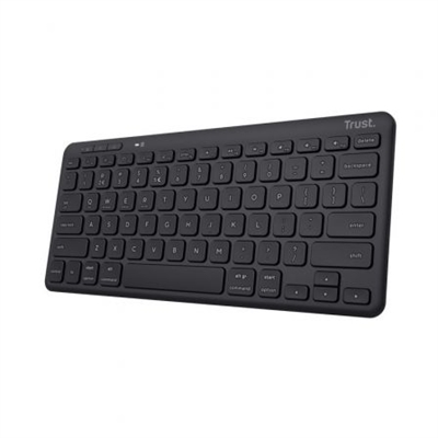 Trust 25059 El teclado Lyra ha sido diseñado pensando en la comodidad, y por eso es compatible con Windows, iOS, iPadOS, MacOS, Android y Chrome OS, para que puedas usarlo con cualquier dispositivo. Ideal para los más viajeros, o simplemente para quienes desean un teclado más pequeño. El teclado Lyra es compacto, está provisto de teclas de tijera de perfil bajo tipo portátil, y cuenta con patas de goma de altura regulable en 3 pasos. Lyra se puede utilizar con la derecha o la izquierda, y brinda una velocidad de cursor ajustable entre 800 y 1600 ppp, de modo que se adapta a todos los usuarios con independencia de su trabajo. Adéntrate en el trabajo sostenible con Lyra. Fabricado con un 85 % de plásticos reciclados, y con un embalaje 100 % libre de plásticos. Aunque tu teclado sea negro , también es ecológico.