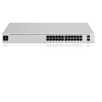 Ubiquiti USW-PRO-24-POE Switch Gigabit 24 Puertos Poe 802.3At/Bt Con Funciones De Capa 3 - Puertos Lan: 24 N; Tipo Y Velocidad Puertos Lan: Rj-45 10/100/1000 Mbps; Power Over Ethernet (Poe): Sí; Gestión: Managed; No. Puertos Uplink: 2; Soporte Routing: No; No. Puertos Poe: 24