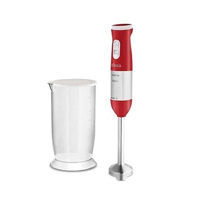 Ufesa BP4560 BATIDORA DE MANO UFESA OPTIMA BP4560 BLANCO-ROJO 800W 20 VELOC. 4 CUCHILLAS FUNC.TURBO VASO MEDIDOR
