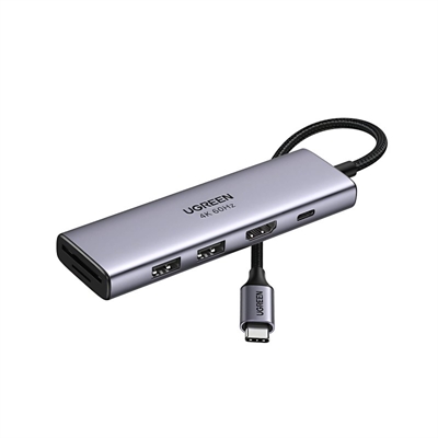 Ugreen UG60384 HUB UGREEN 6EN1 USB-C A HDMI+2XUSB-A+SD TF+PD 4K60HZ USB 3.0 PD 100W