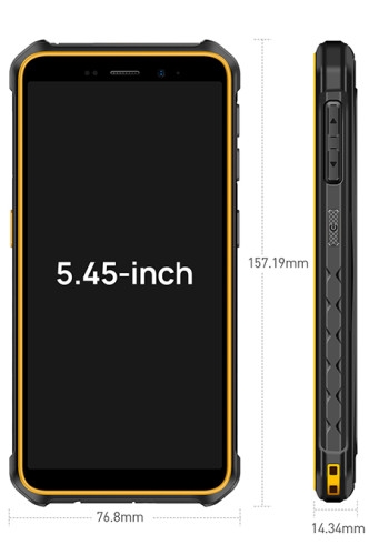 Ulefone ULEARX12O uUefone smartphone armor x12.Un diseño de esquinas redondeadas en la pantalla, la longitud diagonal de la pantalla es de 5,45 pulgadas cuando se mide según el rectángulo estándar (el área visible real es ligeramente más pequeña).*La resolución medida como un rectángulo estándar, con un diseño de esquinas redondeadas, los píxeles efectivos son ligeramente menores. Armor X12 es resistente a salpicaduras, agua y polvo y fue probado en condiciones controladas de laboratorio con una clasificación de IP68 según la norma IEC 60529 (profundidad máxima de 1,5 metros durante 30 minutos). El cargador y los accesorios no son resistentes al agua. La resistencia a salpicaduras, agua y polvo no es permanente y puede disminuir como resultado del desgaste normal. No intente cargar un Armor X12 mojado. Daños por líquidos no cubiertos por la garantía.