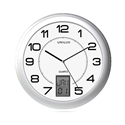 Unilux 100340853 - Reloj De Pared Con Contorno De Plastico Color Plata Y Esfera De Cristal Que Incorpora Un D