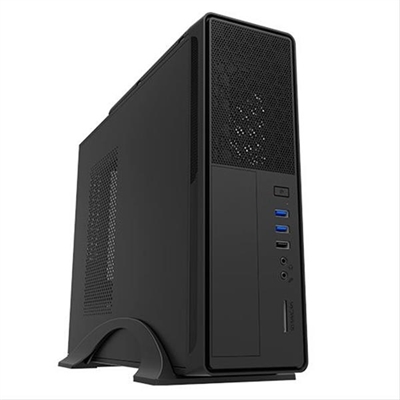 Unyka 52084 La caja Slim MATX 2010 cuenta con un diseño compacto e ideal para entornos profesionales y personales. Es compatible con fuentes de alimentación MicroATX.Diseño muy sobrio y elegante ideal para entornos profesionales y proyectos que requieren cajas sin excentricidades pero con todo lo necesarioFrontal microperforado con rejilla y filtro antipolvo que optimiza la toma de aire y mejora el flujo del mismo dentro de la CPUCERTIFICADOSCE:SIROHS:SIESPECIFICACIONESTIPO CHASIS:MATXDIMENSIONES:405 x 99 x 318 mmCOLOR:NEGROMATERIAL:SGCCPESO:3,5 kgLECTOR DE TARJETAS:MS, SDVENTILADOR:SISLOT EXPANSIÓN:4 PERFIL BAJOBAHÍAS 0/1 15,25”INT/EXTUSB 2.0BAHÍAS 2/0 23,50”INT/EXTUSB 3.0 BAHÍAS 2/0 NO2,50”SSDINT/EXTTYPE C MICRÓFONO:SI HD AUDIO:SIFUENTE ALIMENTACIÓN:SI, PSU SFX 450WDIMENSIONES:449 x 155 x 349 mmPESO:4,1 kgTIPO:BOX