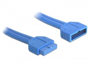 Varios 82943 DeLOCK 82943. Longitud de cable: 0,45 m, Versión USB: USB 3.2 Gen 1 (3.1 Gen 1), Género del conector: Macho/Hembra, Rango máximo de transferencia de datos: 5000 Mbit/s, Color del producto: Azul