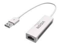 Vision TC-USBETH Adaptador de instalación profesional de USB-A a RJ45 de red Ethernet de VISION - GARANTÍA DURANTE TODA LA VIDA ÚTIL DEL PRODUCTO - 100/1000 Mb/s - MAC Fast Ethernet - admite la lógica de detección de suspensión/reanudación y extremo de control - de USB-A