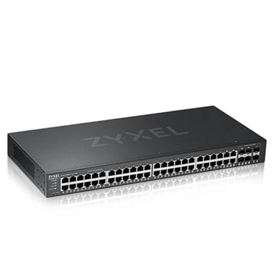 Zyxel GS2220-50-EU0101F Zyxel GS2220-50-EU0101F. Tipo de interruptor: Gestionado, Capa del interruptor: L2. Puertos tipo básico de conmutación RJ-45 Ethernet: Gigabit Ethernet (10/100/1000), Cantidad de puertos básicos de conmutación RJ-45 Ethernet: 44. Tabla de direcciones MAC: 16000 entradas, Capacidad de conmutación: 100 Gbit/s. Estándares de red: IEEE 802.1D,IEEE 802.1Q,IEEE 802.1ab,IEEE 802.1p,IEEE 802.1s,IEEE 802.1w,IEEE 802.1x,IEEE.... Montaje en rack