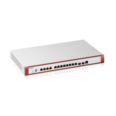 Zyxel USGFLEX700H-EU0102F Zyxel USGFLEX700H. Firewall throughput: 15 Gbit/s. Algoritmos de seguridad soportados: SSL/TLS. Plataforma de gestión: uOS. Tecnología de conectividad: Alámbrico, Ethernet LAN, velocidad de transferencia de datos: 10,100,1000 Mbit/s. Salida de firewall: 15000 Mbit/s